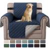 imageHVERSAILTEX Loveseat Couch Cover Reversible Couch Covers for 2 Cushion Couch Water Resistant Furniture Protector Cover with Elastic Strap for Pets KidsLoveseat GreyBeigeNavyBeige
