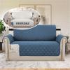 imageHVERSAILTEX Loveseat Couch Cover Reversible Couch Covers for 2 Cushion Couch Water Resistant Furniture Protector Cover with Elastic Strap for Pets KidsLoveseat GreyBeigeDark BlueBeige