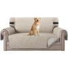 imageHVERSAILTEX Loveseat Couch Cover Reversible Couch Covers for 2 Cushion Couch Water Resistant Furniture Protector Cover with Elastic Strap for Pets KidsLoveseat GreyBeigePale OakBeige