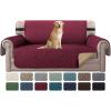 imageHVERSAILTEX Loveseat Couch Cover Reversible Couch Covers for 2 Cushion Couch Water Resistant Furniture Protector Cover with Elastic Strap for Pets KidsLoveseat GreyBeigeRedTan