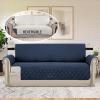 imageHVERSAILTEX Loveseat Couch Cover Reversible Couch Covers for 2 Cushion Couch Water Resistant Furniture Protector Cover with Elastic Strap for Pets KidsLoveseat GreyBeigeNavyBeige