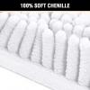 imageHVERSAILTEX Navy Blue Bath Rug Bath Mat Non Slip Bath Mats for Bathroom Floor Bathroom Rug Extra Thick Chenille Rug 17quot x 24quot Absorbent Soft Shaggy Washable Dry Fast Plush Rugs for BathtubsPure White