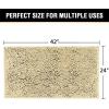 imageHVERSAILTEX Navy Blue Bath Rug Bath Mat Non Slip Bath Mats for Bathroom Floor Bathroom Rug Extra Thick Chenille Rug 17quot x 24quot Absorbent Soft Shaggy Washable Dry Fast Plush Rugs for BathtubsBeige