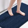 imageHVERSAILTEX Navy Blue Bath Rug Bath Mat Non Slip Bath Mats for Bathroom Floor Bathroom Rug Extra Thick Chenille Rug 17quot x 24quot Absorbent Soft Shaggy Washable Dry Fast Plush Rugs for BathtubsNavy