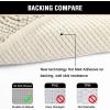 imageHVERSAILTEX Navy Blue Bath Rug Bath Mat Non Slip Bath Mats for Bathroom Floor Bathroom Rug Extra Thick Chenille Rug 17quot x 24quot Absorbent Soft Shaggy Washable Dry Fast Plush Rugs for BathtubsCream