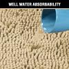 imageHVERSAILTEX Navy Blue Bath Rug Bath Mat Non Slip Bath Mats for Bathroom Floor Bathroom Rug Extra Thick Chenille Rug 17quot x 24quot Absorbent Soft Shaggy Washable Dry Fast Plush Rugs for BathtubsBeige