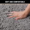 imageHVERSAILTEX Navy Blue Bath Rug Bath Mat Non Slip Bath Mats for Bathroom Floor Bathroom Rug Extra Thick Chenille Rug 17quot x 24quot Absorbent Soft Shaggy Washable Dry Fast Plush Rugs for BathtubsGrey