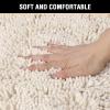 imageHVERSAILTEX Navy Blue Bath Rug Bath Mat Non Slip Bath Mats for Bathroom Floor Bathroom Rug Extra Thick Chenille Rug 17quot x 24quot Absorbent Soft Shaggy Washable Dry Fast Plush Rugs for BathtubsIvory