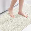 imageHVERSAILTEX Navy Blue Bath Rug Bath Mat Non Slip Bath Mats for Bathroom Floor Bathroom Rug Extra Thick Chenille Rug 17quot x 24quot Absorbent Soft Shaggy Washable Dry Fast Plush Rugs for BathtubsCream