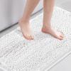 imageHVERSAILTEX Navy Blue Bath Rug Bath Mat Non Slip Bath Mats for Bathroom Floor Bathroom Rug Extra Thick Chenille Rug 17quot x 24quot Absorbent Soft Shaggy Washable Dry Fast Plush Rugs for BathtubsPure White