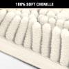 imageHVERSAILTEX Navy Blue Bath Rug Bath Mat Non Slip Bath Mats for Bathroom Floor Bathroom Rug Extra Thick Chenille Rug 17quot x 24quot Absorbent Soft Shaggy Washable Dry Fast Plush Rugs for BathtubsCream