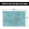 imageHVERSAILTEX Navy Blue Bath Rug Bath Mat Non Slip Bath Mats for Bathroom Floor Bathroom Rug Extra Thick Chenille Rug 17quot x 24quot Absorbent Soft Shaggy Washable Dry Fast Plush Rugs for BathtubsAqua Haze