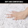 imageHVERSAILTEX Navy Blue Bath Rug Bath Mat Non Slip Bath Mats for Bathroom Floor Bathroom Rug Extra Thick Chenille Rug 17quot x 24quot Absorbent Soft Shaggy Washable Dry Fast Plush Rugs for BathtubsPure White