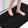 imageHVERSAILTEX Navy Blue Bath Rug Bath Mat Non Slip Bath Mats for Bathroom Floor Bathroom Rug Extra Thick Chenille Rug 17quot x 24quot Absorbent Soft Shaggy Washable Dry Fast Plush Rugs for BathtubsBlack