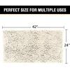 imageHVERSAILTEX Navy Blue Bath Rug Bath Mat Non Slip Bath Mats for Bathroom Floor Bathroom Rug Extra Thick Chenille Rug 17quot x 24quot Absorbent Soft Shaggy Washable Dry Fast Plush Rugs for BathtubsIvory