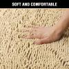 imageHVERSAILTEX Navy Blue Bath Rug Bath Mat Non Slip Bath Mats for Bathroom Floor Bathroom Rug Extra Thick Chenille Rug 17quot x 24quot Absorbent Soft Shaggy Washable Dry Fast Plush Rugs for BathtubsBeige