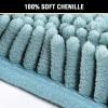 imageHVERSAILTEX Navy Blue Bath Rug Bath Mat Non Slip Bath Mats for Bathroom Floor Bathroom Rug Extra Thick Chenille Rug 17quot x 24quot Absorbent Soft Shaggy Washable Dry Fast Plush Rugs for BathtubsAqua Haze