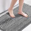 imageHVERSAILTEX Navy Blue Bath Rug Bath Mat Non Slip Bath Mats for Bathroom Floor Bathroom Rug Extra Thick Chenille Rug 17quot x 24quot Absorbent Soft Shaggy Washable Dry Fast Plush Rugs for BathtubsGrey