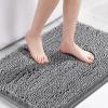 imageHVERSAILTEX Navy Blue Bath Rug Bath Mat Non Slip Bath Mats for Bathroom Floor Bathroom Rug Extra Thick Chenille Rug 17quot x 24quot Absorbent Soft Shaggy Washable Dry Fast Plush Rugs for BathtubsGrey