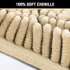 imageHVERSAILTEX Navy Blue Bath Rug Bath Mat Non Slip Bath Mats for Bathroom Floor Bathroom Rug Extra Thick Chenille Rug 17quot x 24quot Absorbent Soft Shaggy Washable Dry Fast Plush Rugs for BathtubsBeige
