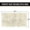 imageHVERSAILTEX Navy Blue Bath Rug Bath Mat Non Slip Bath Mats for Bathroom Floor Bathroom Rug Extra Thick Chenille Rug 17quot x 24quot Absorbent Soft Shaggy Washable Dry Fast Plush Rugs for BathtubsCream