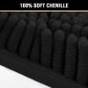 imageHVERSAILTEX Navy Blue Bath Rug Bath Mat Non Slip Bath Mats for Bathroom Floor Bathroom Rug Extra Thick Chenille Rug 17quot x 24quot Absorbent Soft Shaggy Washable Dry Fast Plush Rugs for BathtubsBlack