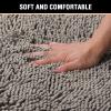 imageHVERSAILTEX Navy Blue Bath Rug Bath Mat Non Slip Bath Mats for Bathroom Floor Bathroom Rug Extra Thick Chenille Rug 17quot x 24quot Absorbent Soft Shaggy Washable Dry Fast Plush Rugs for BathtubsDark Grey