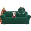 imageHVERSAILTEX Real Velvet Plush 3 Piece Stretch Sofa Covers Couch Covers for 2 Cushion Couch Loveseat Covers Width Up to 72 Inch Feature Thick Soft Stay in Place Medium Sofa GreyGreen