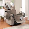 imageHVERSAILTEX Reversible Quilted Recliner Covers Recliner Chair Cover Water Resistant Furniture Protector Washable Couch Cover with Elastic Straps for Kids Pets Oversized Recliner BrownBeigeTaupe BrownBeige