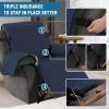 imageHVERSAILTEX Reversible Quilted Recliner Covers Recliner Chair Cover Water Resistant Furniture Protector Washable Couch Cover with Elastic Straps for Kids Pets Oversized Recliner BrownBeigeNavyBeige