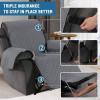 imageHVERSAILTEX Reversible Quilted Recliner Covers Recliner Chair Cover Water Resistant Furniture Protector Washable Couch Cover with Elastic Straps for Kids Pets Oversized Recliner BrownBeigeGreyBeige