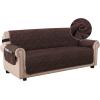 imageHVERSAILTEX Thick Velvet Loveseat Cover Soft Couch Cover for 2 Cushion Cover Washable Furniture Protector for Dogs NonSlip Sofa Slipcover Fit Sitting Width Up to 54quotLoveseat LodenBrown