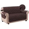 imageHVERSAILTEX Thick Velvet Loveseat Cover Soft Couch Cover for 2 Cushion Cover Washable Furniture Protector for Dogs NonSlip Sofa Slipcover Fit Sitting Width Up to 54quotLoveseat LodenBrown