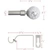 imageHVERSAILTEX Window Curtain Rods for Windows 48 to 84 Inches Adjustable Decorative 34 Inch Diameter Standard Single Window Curtain Rod Set with Sparkling Mosaic Finials NickelNickel