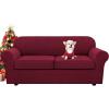 imageHVERSAILTEX 2 Piece Stretch Stylish Furniture CoverProtector Chair Covers for Living Room Soft with Elastic Bottom for Kids Spandex Jacquard Fabric Small ChecksChair BlackBurgundy