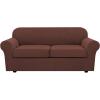 imageHVERSAILTEX 2 Piece Stretch Stylish Furniture CoverProtector Chair Covers for Living Room Soft with Elastic Bottom for Kids Spandex Jacquard Fabric Small ChecksChair BlackBurnt Brick