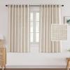 imageHVERSAILTEX Linen Curtains 108 Inch Length 2 Panels Set Thick Window Drape Semi Sheer Light Filtering Rod Pocket Back Tab Pinch Pleated Treatment Neutral Farmhouse Living Room 52x108Natural WhiteLinen