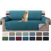 imageHVERSAILTEX Loveseat Couch Cover Reversible Couch Covers for 2 Cushion Couch Water Resistant Furniture Protector Cover with Elastic Strap for Pets KidsLoveseat GreyBeigeDark TealBeige