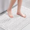 imageHVERSAILTEX Navy Blue Bath Rug Bath Mat Non Slip Bath Mats for Bathroom Floor Bathroom Rug Extra Thick Chenille Rug 17quot x 24quot Absorbent Soft Shaggy Washable Dry Fast Plush Rugs for BathtubsPure White