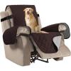 imageHVERSAILTEX Reversible Quilted Recliner Covers Recliner Chair Cover Water Resistant Furniture Protector Washable Couch Cover with Elastic Straps for Kids Pets Oversized Recliner BrownBeigeBrownBeige