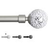 imageHVERSAILTEX Window Curtain Rods for Windows 48 to 84 Inches Adjustable Decorative 34 Inch Diameter Standard Single Window Curtain Rod Set with Sparkling Mosaic Finials NickelNickel
