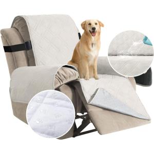 imageHVERSAILTEX 100 Waterproof Furniture Protector for Recliner Sofa Cover for Leather Sofa NonSlip Protector for Recliner Chair Cover Protect from Pets KidsOff White