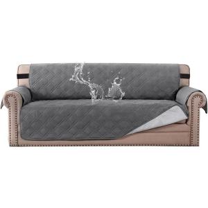 imageHVERSAILTEX 100 Waterproof Sofa Slipcover Washable Armchair Cover NonSlip Furniture Protector for Living Room Couch Cover for Pets Chair Cover with Puppy Paw Silicone Backing Armchair BlackGrey