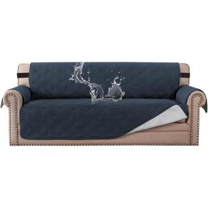 imageHVERSAILTEX 100 Waterproof Sofa Slipcover Washable Armchair Cover NonSlip Furniture Protector for Living Room Couch Cover for Pets Chair Cover with Puppy Paw Silicone Backing Armchair BlackNavy