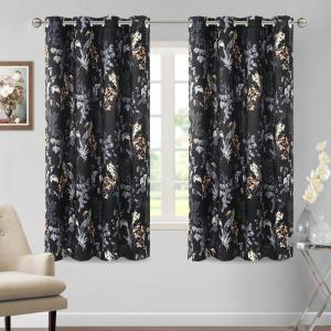 imageHVERSAILTEX Blackout Curtains for BedroomLiving Room Thermal Insulated Printed Curtain Drapes 63 Inches Long Energy Efficient Room Darkening Curtains Pair 2 Panels Vintage Floral Brown ampamp BlueVintage Brocade