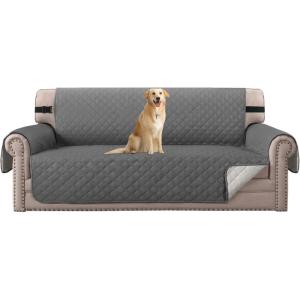 imageHVERSAILTEX Loveseat Couch Cover Reversible Couch Covers for 2 Cushion Couch Water Resistant Furniture Protector Cover with Elastic Strap for Pets KidsLoveseat GreyBeigeCharcoal GreyBeige