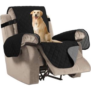 imageHVERSAILTEX Reversible Quilted Recliner Covers Recliner Chair Cover Water Resistant Furniture Protector Washable Couch Cover with Elastic Straps for Kids Pets Oversized Recliner BrownBeigeBlackGrey