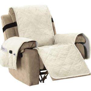 imageHVERSAILTEX Thick Velvet Loveseat Cover Soft Couch Cover for 2 Cushion Cover Washable Furniture Protector for Dogs NonSlip Sofa Slipcover Fit Sitting Width Up to 54quotLoveseat LodenIvory