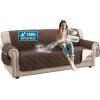imageHVERSAILTEX 100 Waterproof Loveseat Covers for 2 Cushion Couch Modern Sofa Covers Waterproof and Washable Thick Soft Couch Cover for Dogs with Elastic Straps Loveseat GreyBeigeBrownBeige