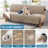 imageHVERSAILTEX 100 Waterproof Loveseat Covers for 2 Cushion Couch Modern Sofa Covers Waterproof and Washable Thick Soft Couch Cover for Dogs with Elastic Straps Loveseat GreyBeigeTaupeBeige